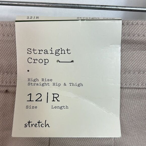 A New Day Straight Crop stretch beige jeans size 12R NWT - Picture 5 of 11
